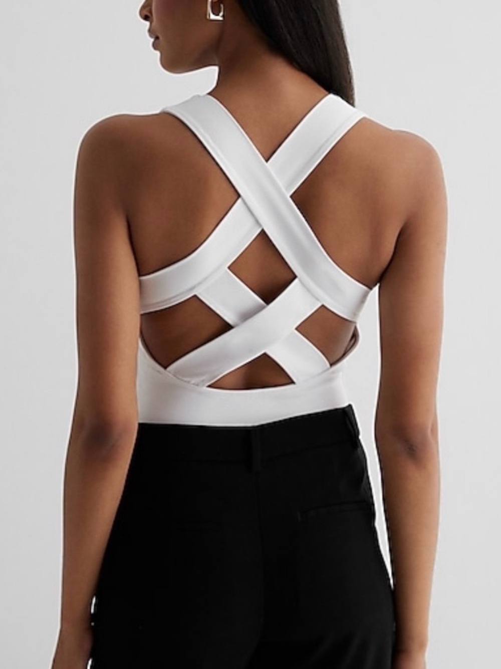 Express Body Contour High Compression Strappy Back Bodysuit NEW